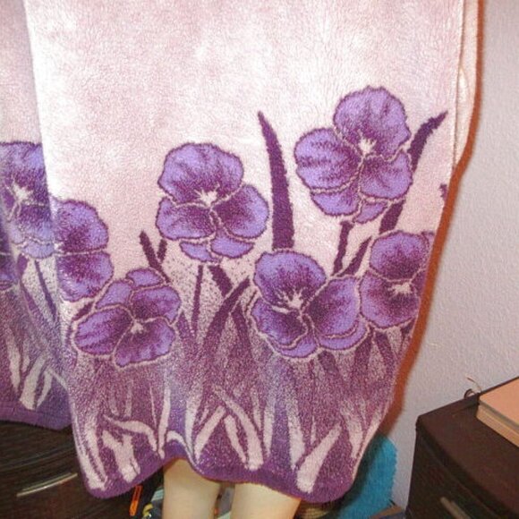 80s Vtg Black Mountain Fleece Coat Size 2X High Pile Violets Full Zip Purple - Picture 9 of 10